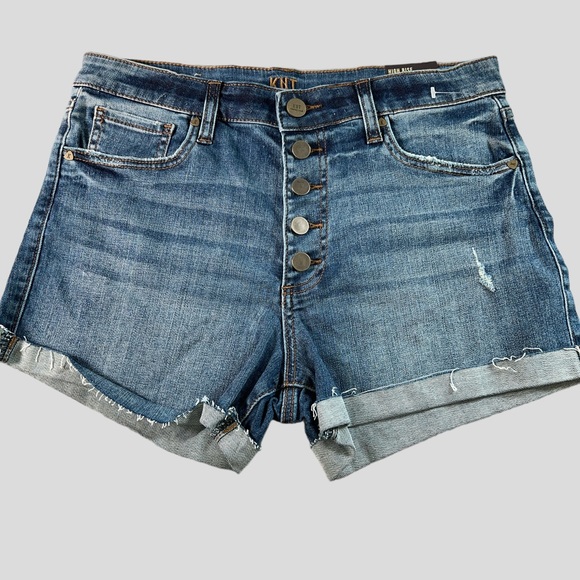 Kut from the Kloth Pants - Kut from the Kloth High Rise Jean Shorts Button Fly Cut Off Blue Women Size 10